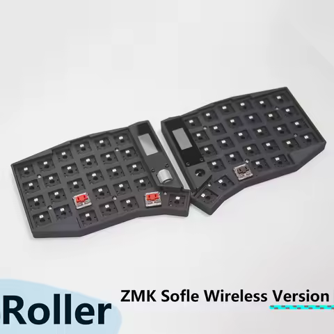 NEW Sofle Low Profile Wireless Split Keyboards Kit Custom Roller Joystick Nice View Screen Choc V1/V2 Switch ZMK Shock Keyboard