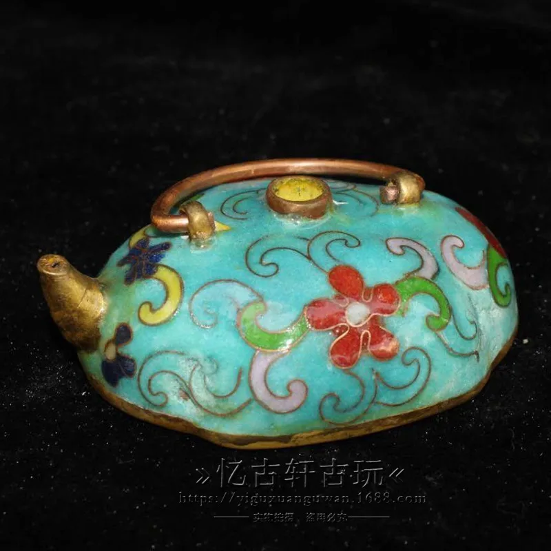 Antique Factory Wholesale Bronze Crafts Antique Distressed Desktop Decoration Cloisonne Filigree Water Drop Enamel Vessel