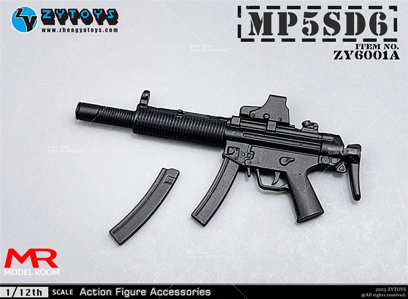 ZYTOYS ZY6001 1/12 Scale MP5 M4 AK47 P90 M1887 Soldier Gun Weapon Model 9pcs Mini Scene Accessories Fit 6\'\' Action Figure Body