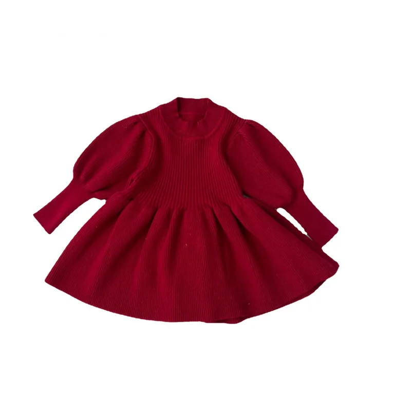 

New Spring and Autumn Girls' Knitted Dress Stylish Princess Sweater Dress Baby Infant Long Sleeve Dress Toddler