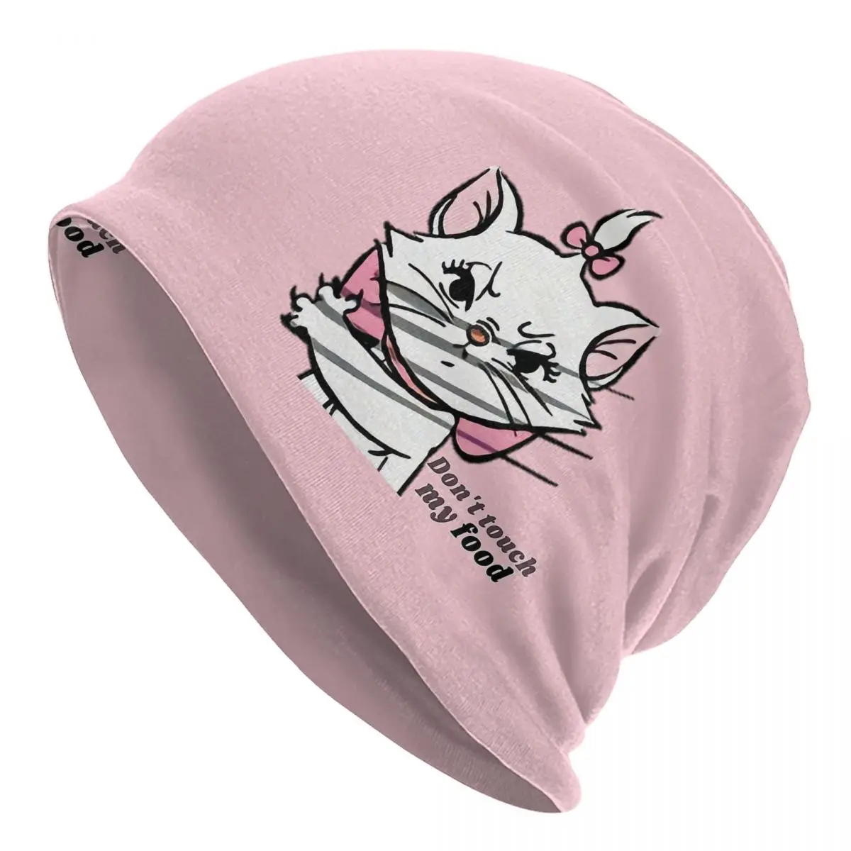 Don't Touch My Food. Marie Aristocats Cute Cat Warm Knitted Cap Bonnet Hat Autumn Winter Outdoor Beanies Hats for Men Women