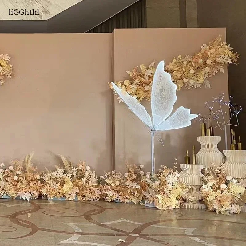 Wedding Light Butterflies Floor LED Lace Lamp Romantic Creative Hanging Butterfly Lamps Road Load Walkway on Party Stage Lights