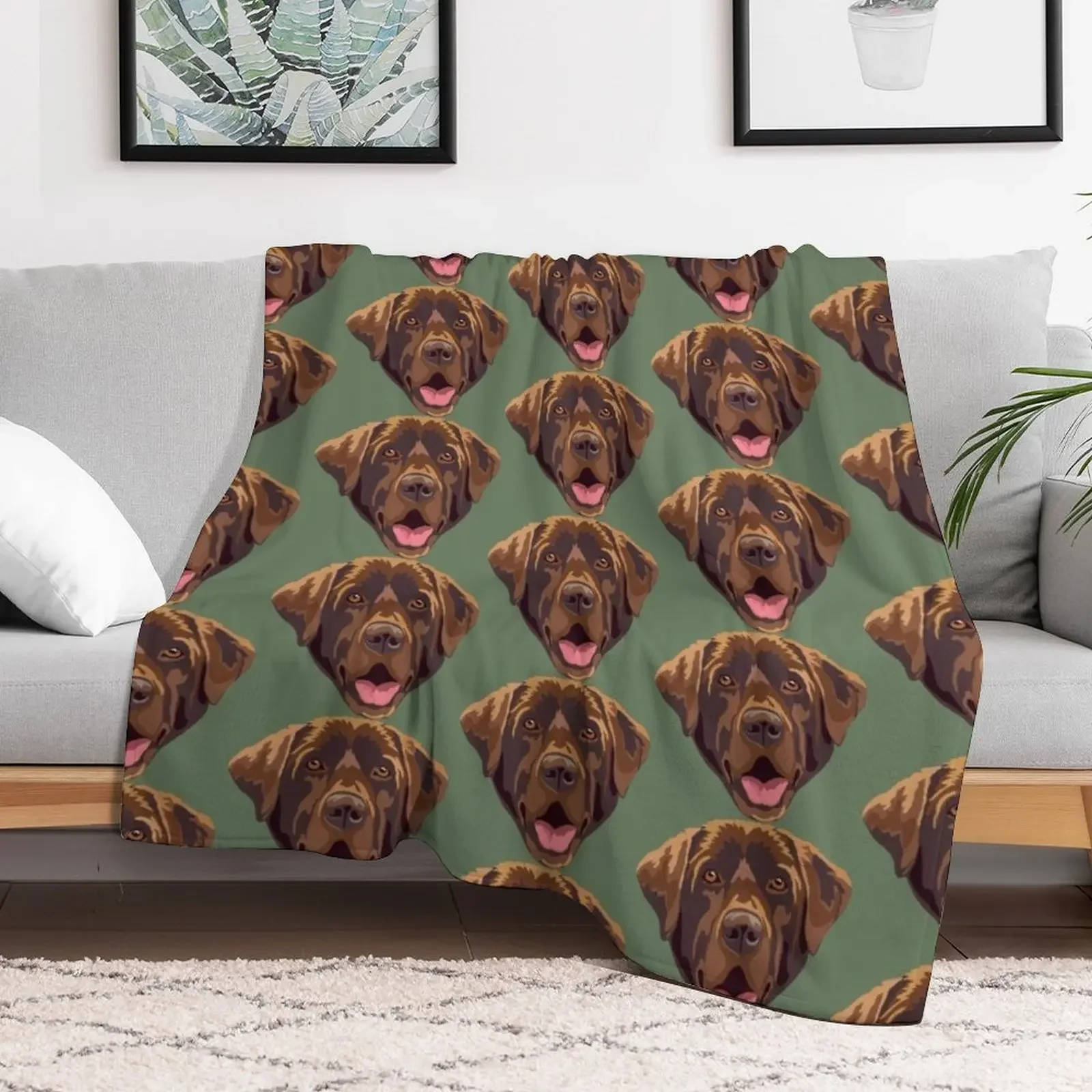 Chocolate Labrador Throw Blanket Luxurious Soft Fuzzy Blanket for Sofa Bed