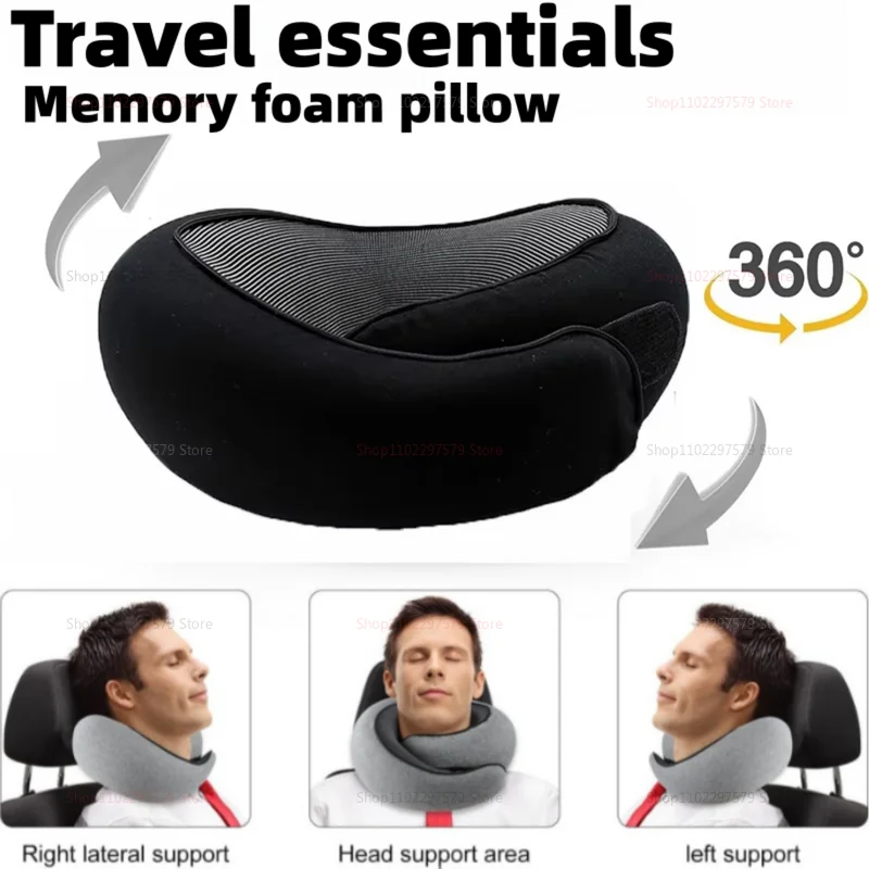 

Travel Neck Pillow Premium Memory Foam Pillow for Comfort on Airplane 360º Ergonomic Design Cervical Pillow Travel Essentials