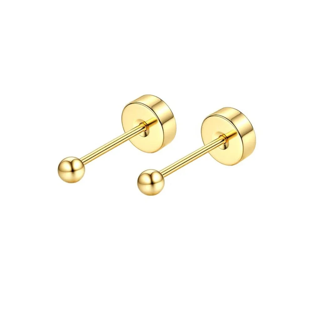 10 Pair Tiny Gold Flat Back Stud Earrings Set