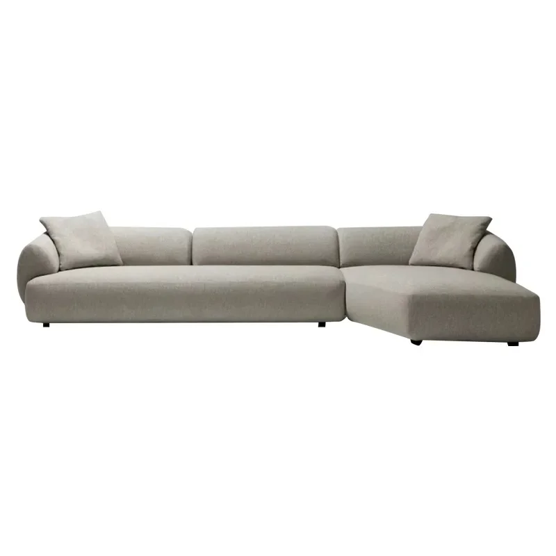 

Minimalist fabric solid wood sofa combination