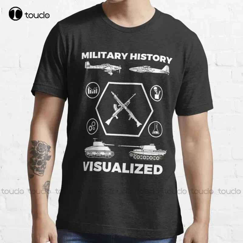 New Military History Visualized - Planes Tanks & Icons T-Shirt Men'S Golf Shirts S-5XL