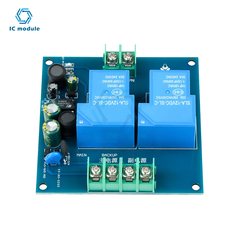 

AC 90-220V 2CH Power Automatic Switcher 30A Dual Power Supply 2 in 1 Out Power Outage Conversion Module Emergency Disconnector