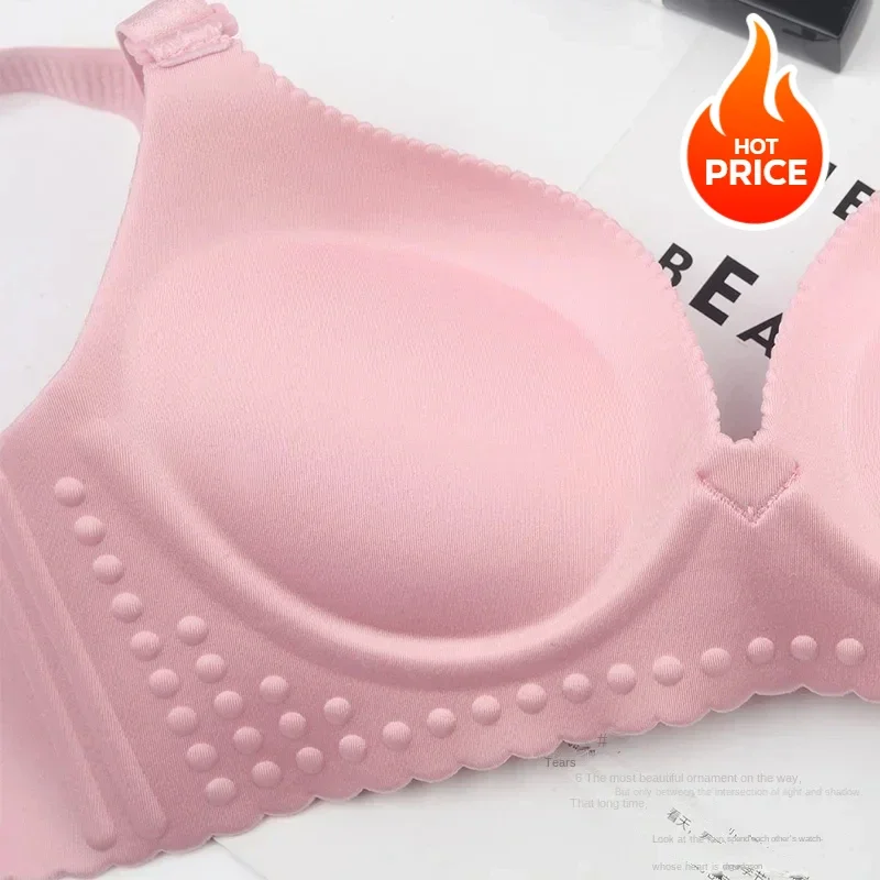 【Spots】Ultra thick 8cm One-piece Seamless Steel Ring Sexy Flat Chest Thickened Small Chest Gathered Bra Extra-thick Underwear