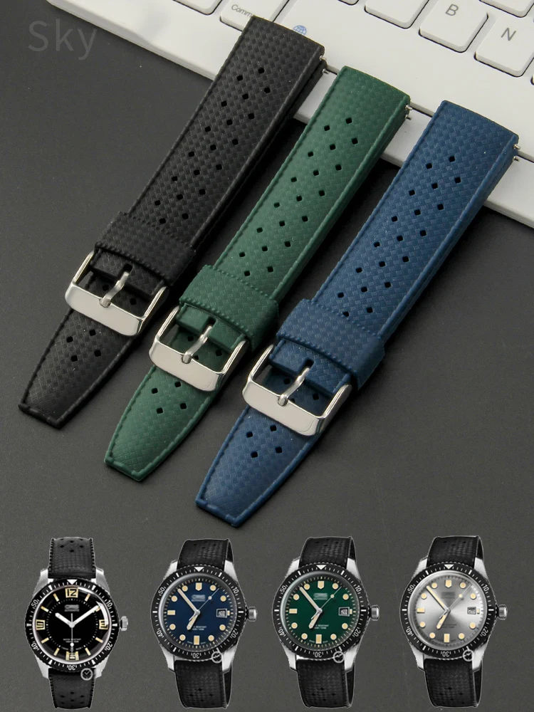 حزام مطاطي استوائي لساعة أوريس سايكو ، سوار ساعة سريع التحرير ، حزام ساعة سيليكون ذكي ، جديد ، 18 + ، 20 ، 22