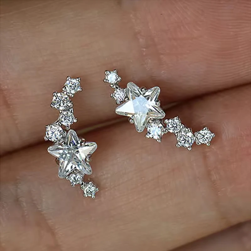 Delicate Star Falling Ship Earrings 1 Pair for Women, Low‑key Elegant Simple Fashion Jewelry, Ideal for Daily Wearing & Dating