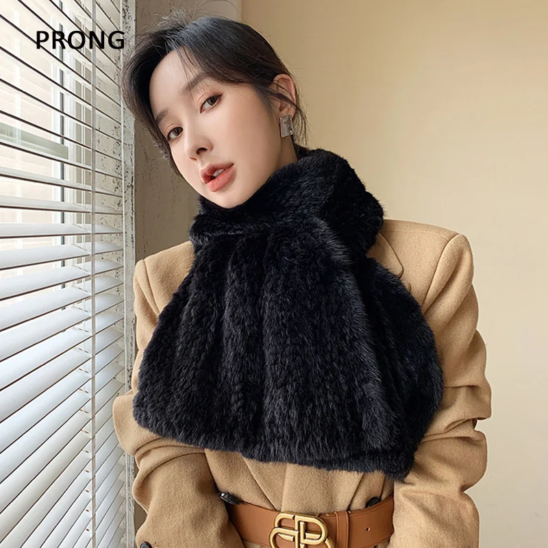 Luxury Mink Fur Shawl Scarf Winter Warm Long Style Mink Fur Scarf For Women Fur Neckerchief Real Mink Fur Scarves