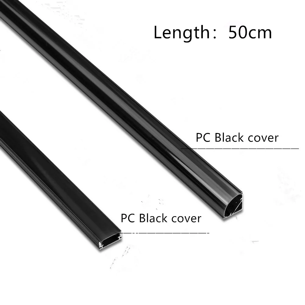 Black Led Aluminum Profile U/W/V With Milky PC Cover Kitchen Cabinet Closet Lamp LED Strip Shelf Light Channel Holder Diffuser