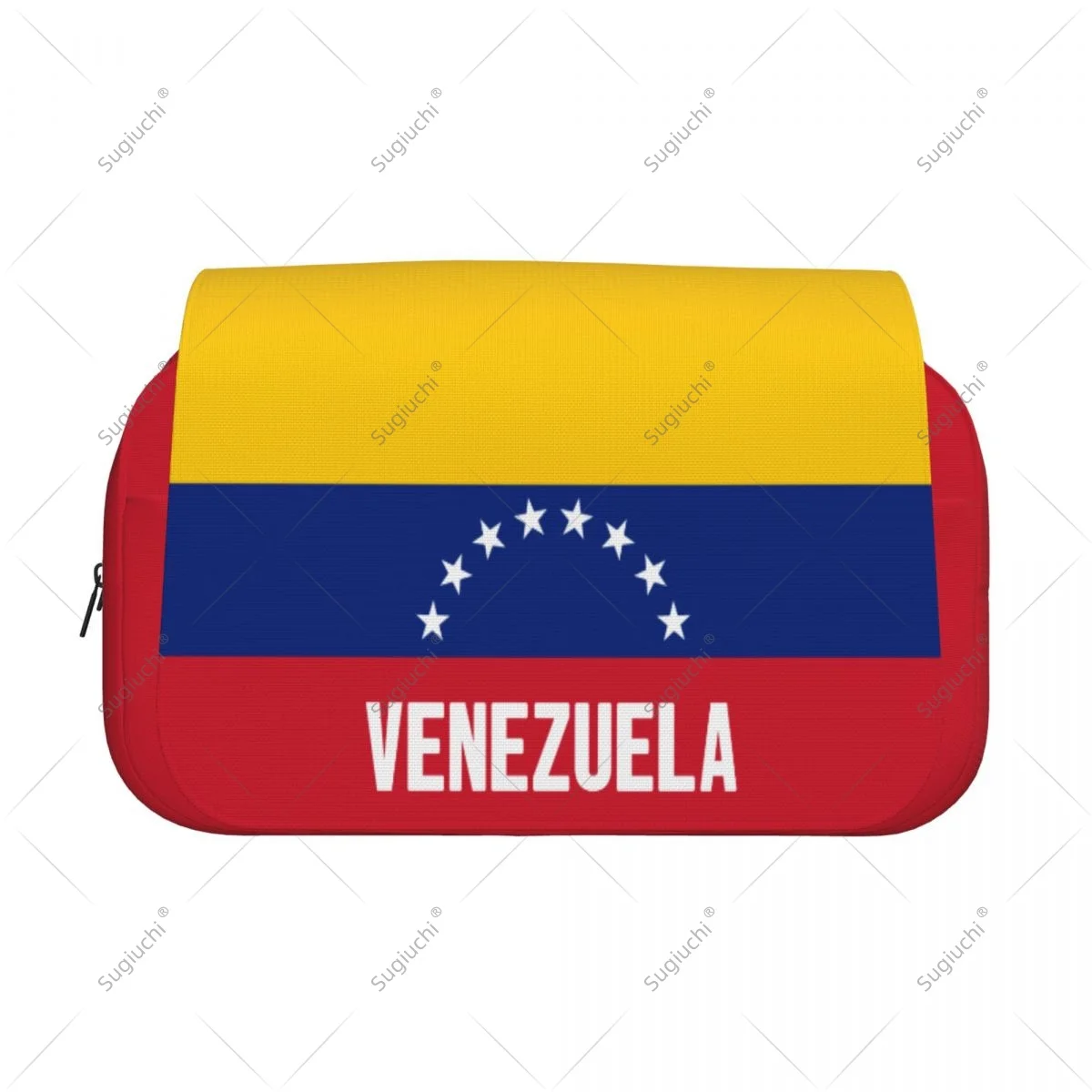 鉛筆ケース ハサミ バッグ 3D ベネズエラ国旗 二層オックスフォード布 文房具収納 ペンボックスケース