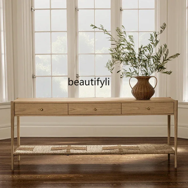 

ss K178 ss25 американский входной столик из цельного дерева, диван, задний столик, современный простой декоративный стол