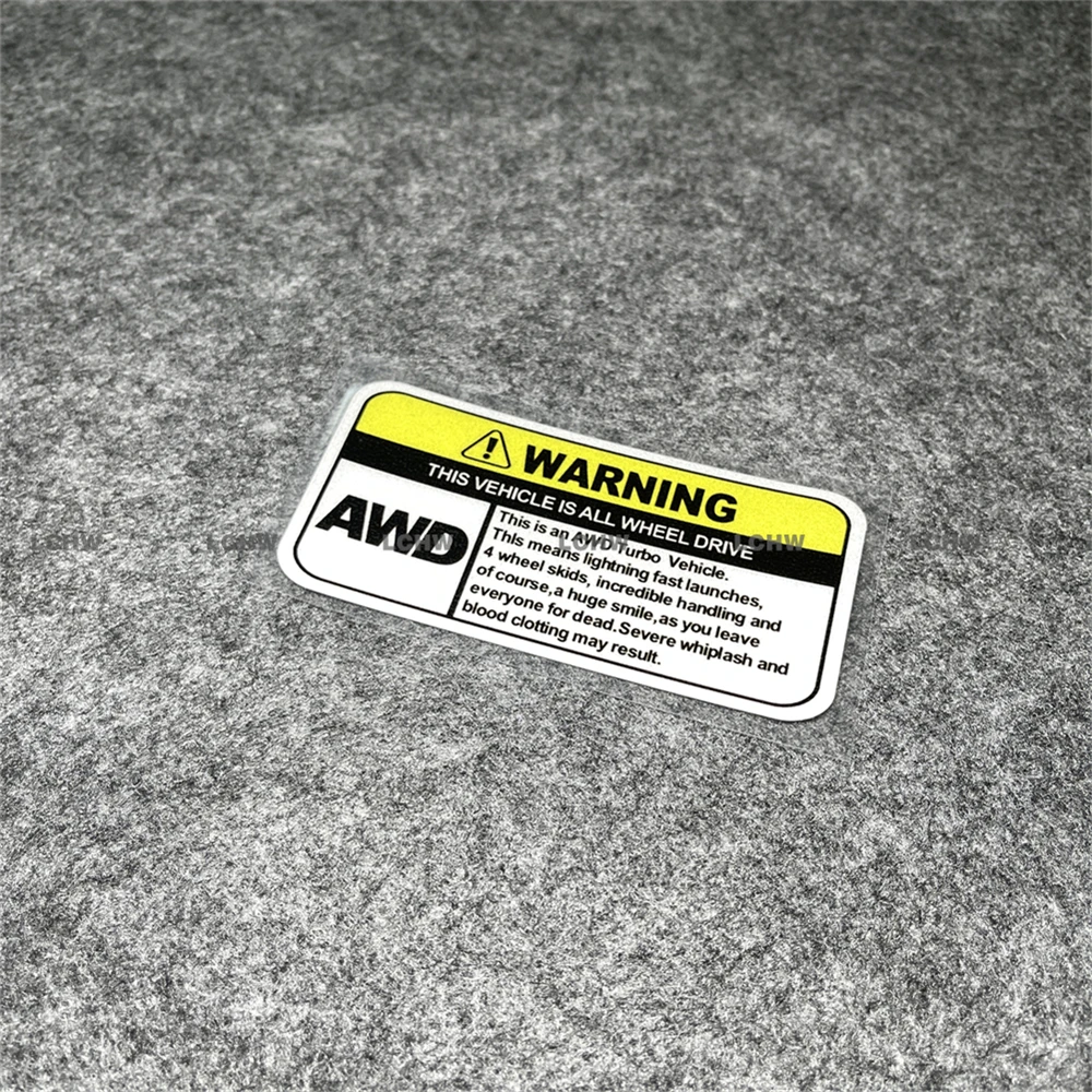 AWD Car Stickers Warning Full Wheel Drive Vehicle Decal Auto Tail Window Door Tape