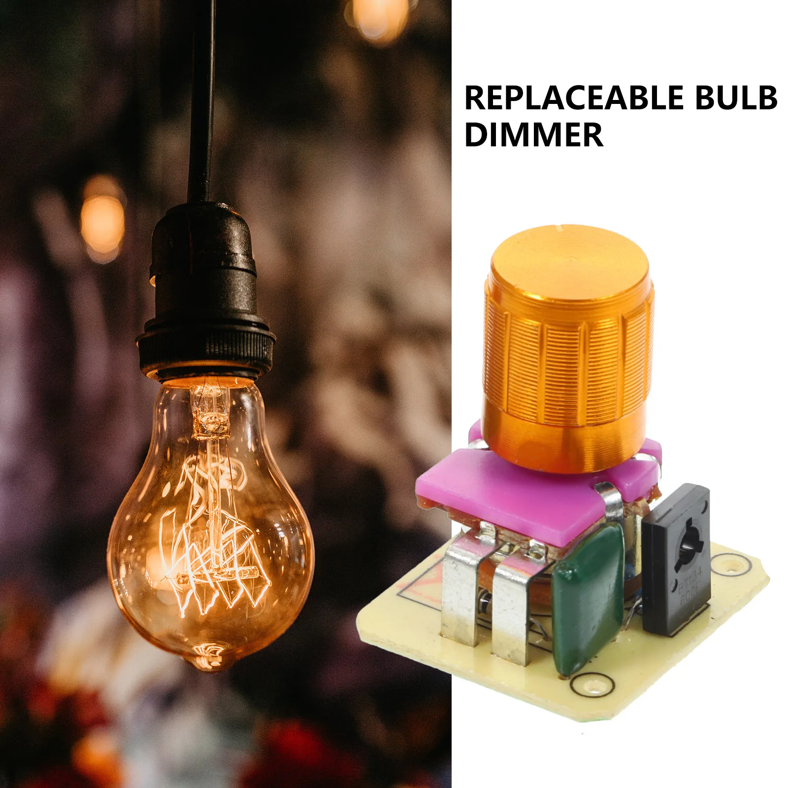 

1Set Electric Dimmer Small Potentiometer Replaceable Adjustable Bulb Dimmer Sturdy Multi Use Bulb Controlling Switch for Home