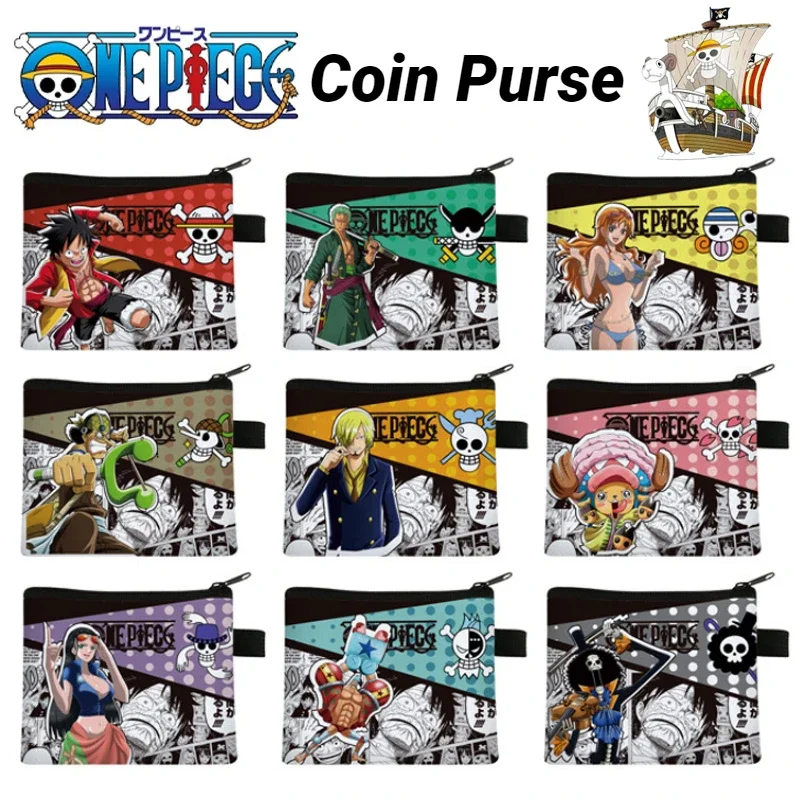 ONE PIECE rufy Zoro Men Canvas portamonete studenti portafogli donna Zipper portamonete bambini Storage Pocket Bags portafoglio Pouch