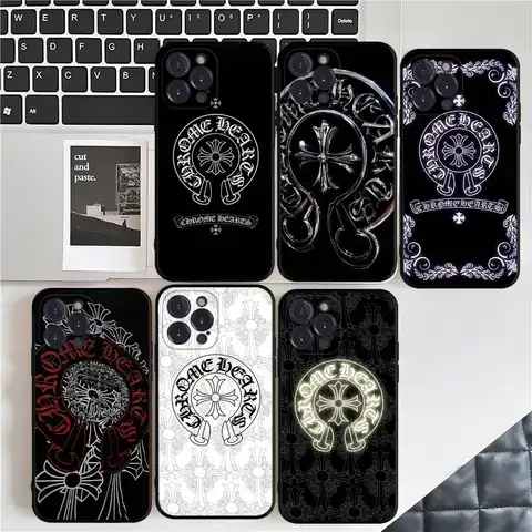 Funda de teléfono clásica de lujo con forma de corazón c-cromos para Iphone 17 Air 16 15 14 13 12 11 Pro Max 16 15 14 Plus, funda blanda de TPU