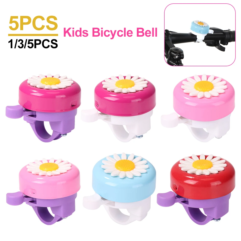 1-5 Stück Kinder Fahrrad Glocke Lenker Jungen Mädchen Bergstraße MTB Fahrrad Ring Alarm Gänseblümchen Blumen hörner Sicherheit Fahrrad zubehör