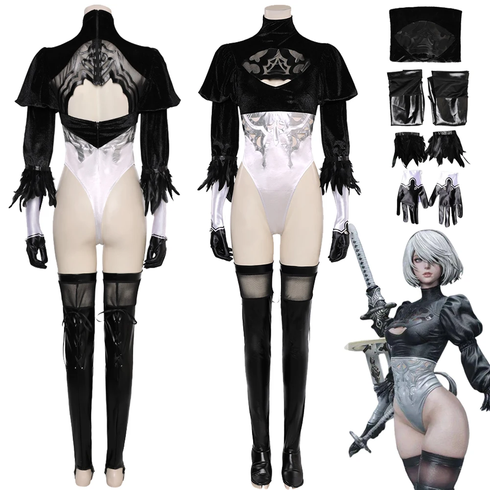 

Yorha No.2 Cosplay Nier Automata No2 Costume Sexy jumpsuit Outfits Halloween Carnival Disguise Roleplay Suit Female Women Adult