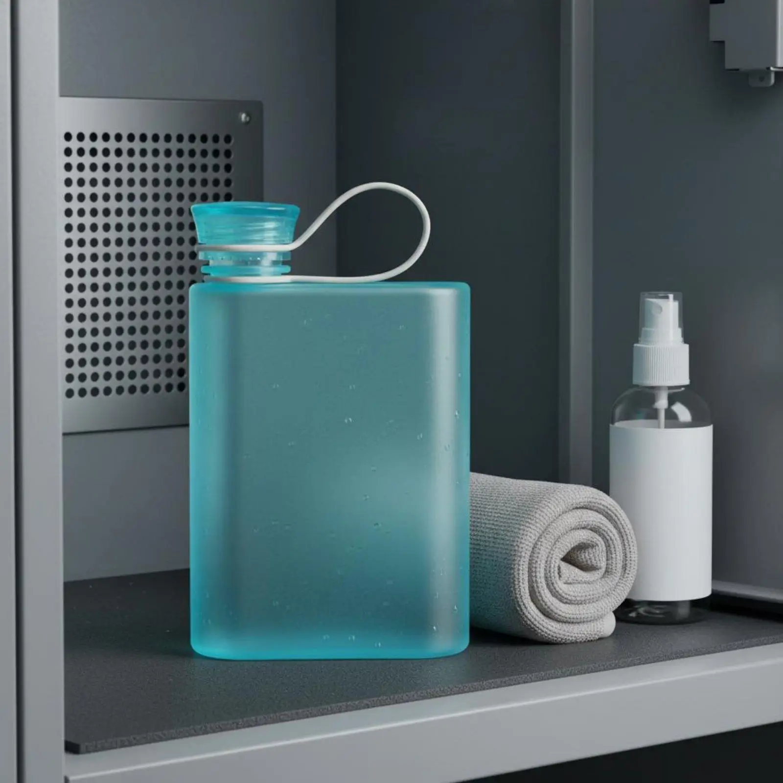 Student Bottle Portable Slim Book Water Bottle Frosted Finish Space Saving Clear Reusable for Class Library Office