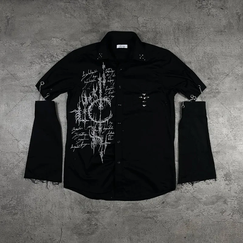 

Hip-hop Harajuku Gothic Striped Print Oversized Polo Shirt Women Y2K 2025 Casual Vintage Rock Trendy High Street Loose Tops Men