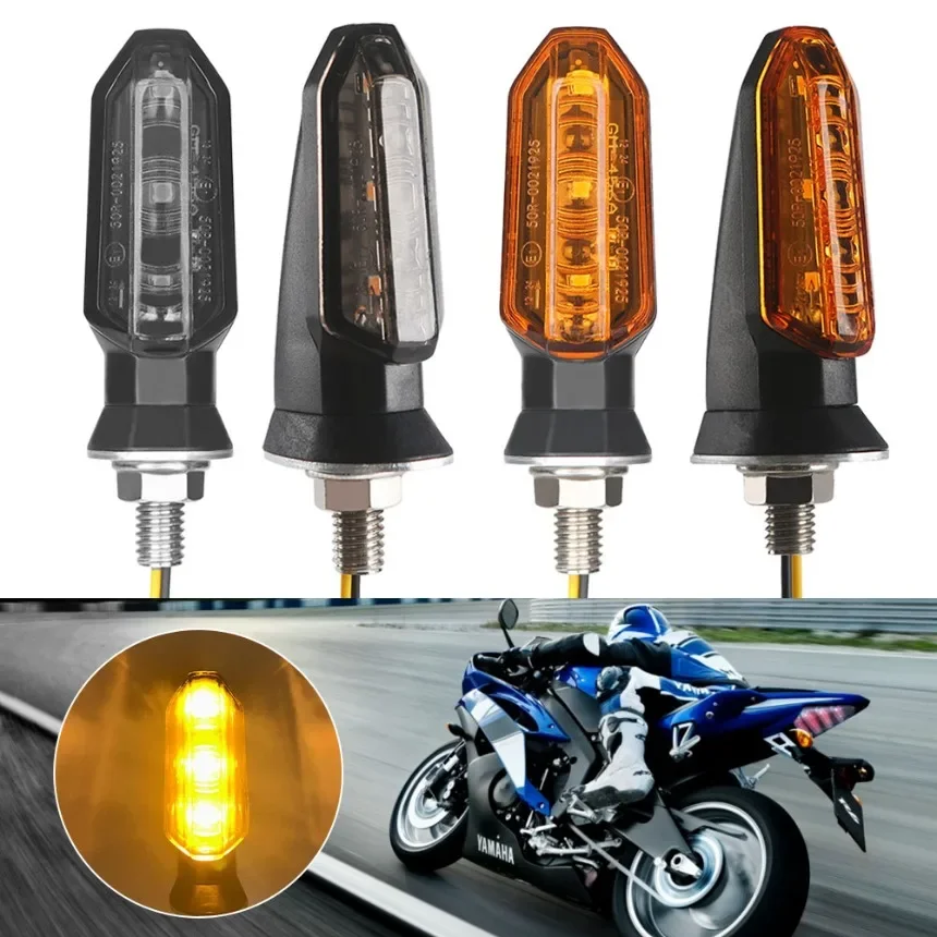 1Pair Motorcycle Turn Signal LED Flashing Light Amber Front Rear Blinker Indicator Light fit for ATV UTV Scooter 1SET