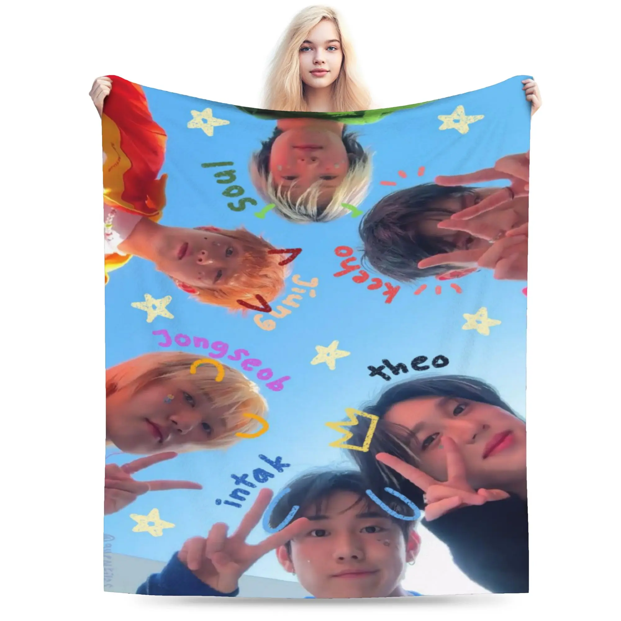 DUH! P1Harmony Kpop Music Album Stuff Blanket Soft Flannel  Throw Blanket Cozy Bedspread