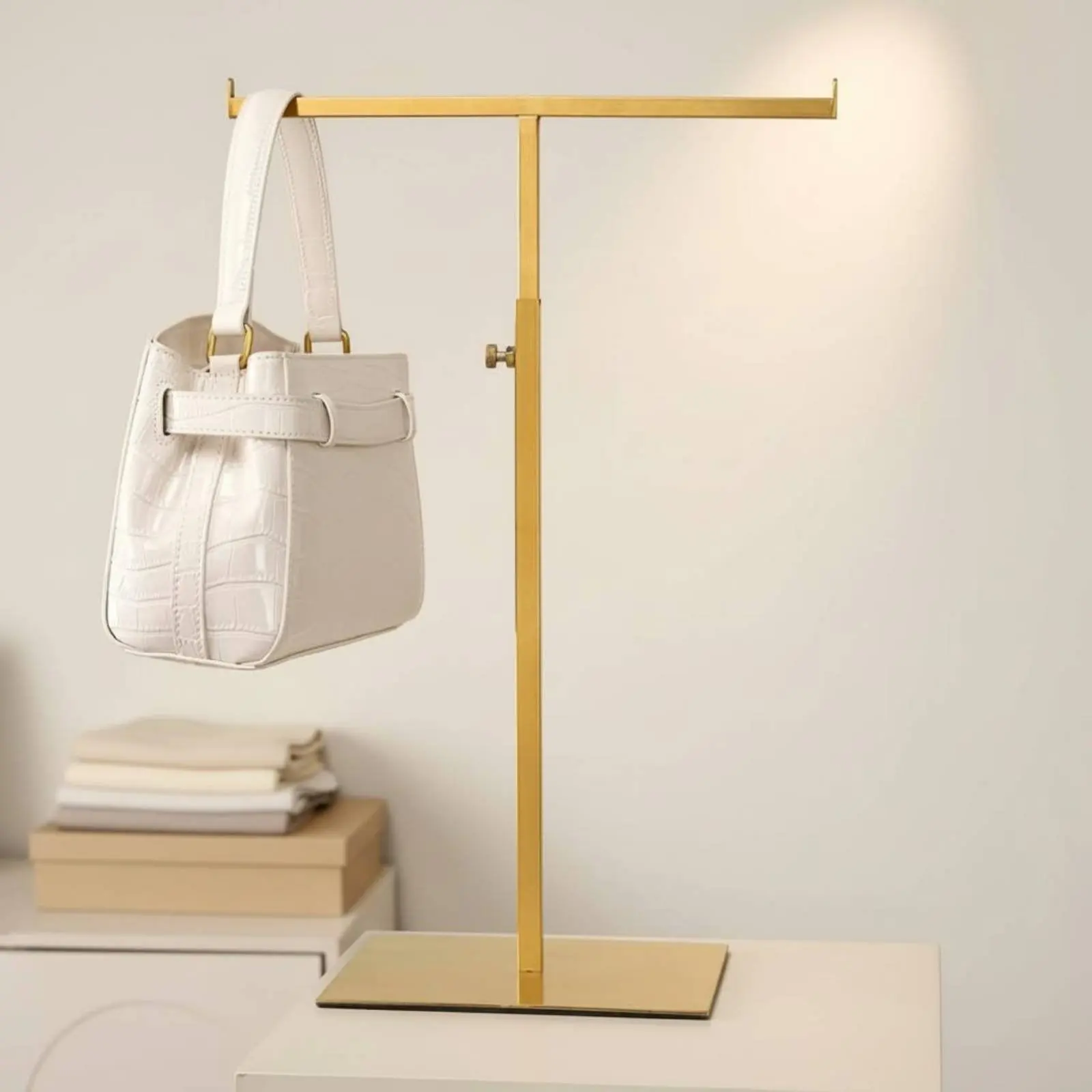 

T Bar Purse Display Stand Sturdy Construction T-Shaped Display Stand Countertop Hanging Rack Non-Slip Design for Craft Fair