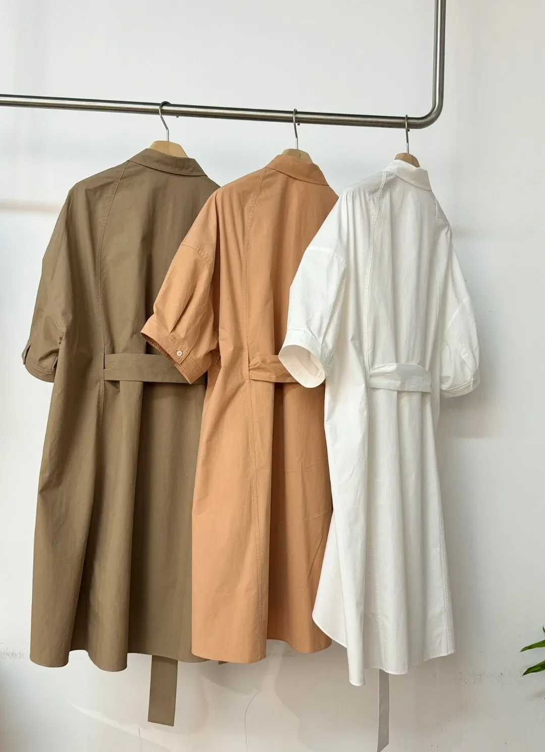 Robe chemise à lacets pour femmes, robes décontractées à manches courtes, coton, printemps, été, nouveau, 2024