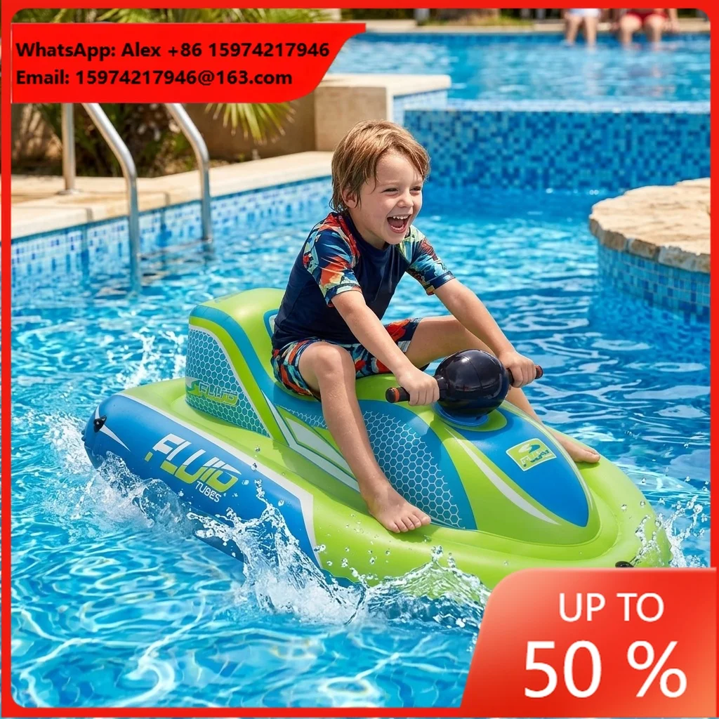 Beile New Design Custom Inflatable Motor Boat AquaMate Ride-On Water Toy.Pool Inflatable Motorboat