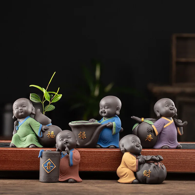 Tea Pet Yixing Zisha Purple Clay Mascot Mini Vase Happiness Wealth Longevity New