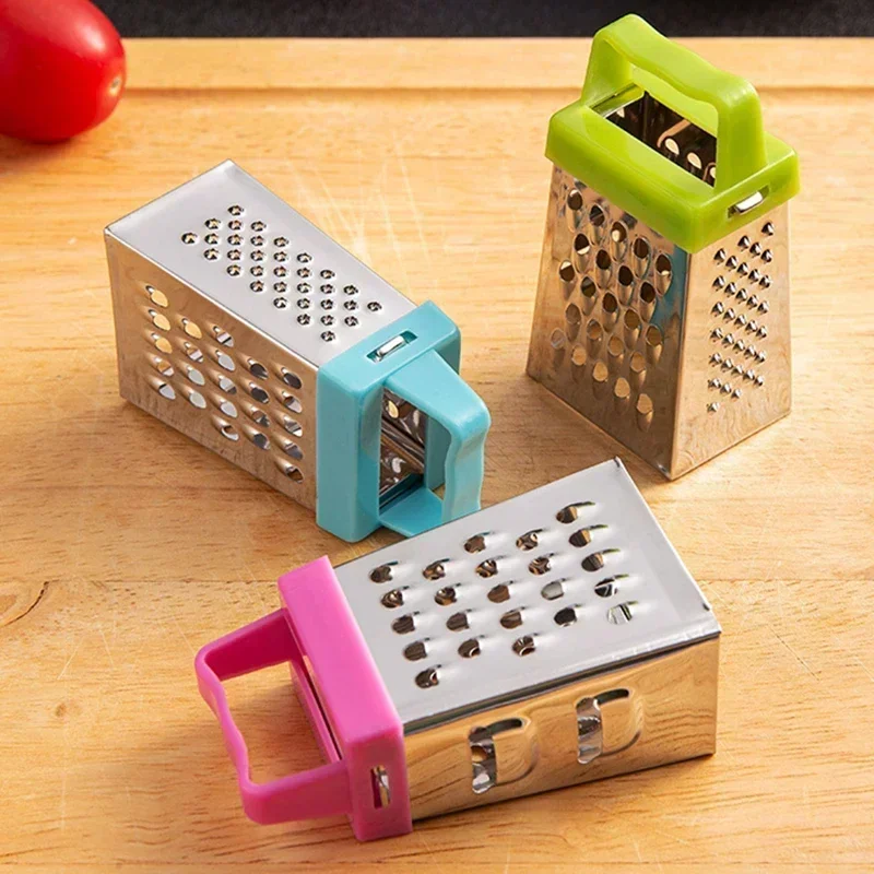Four-Sided Vegetable Grater Stainless Steel - Mini Cucumber Fruit Planer Cheese Slicer Home Smart Kitchen Gadgets