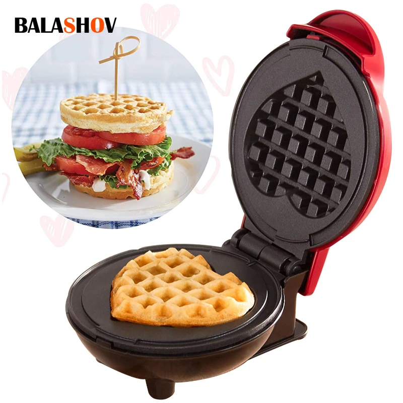 Electric Waffle Machine Portable Home Breakfast Machine Waffle Maker Breakfast Love Heart Shaped Waffle Maker Cooking Appliance