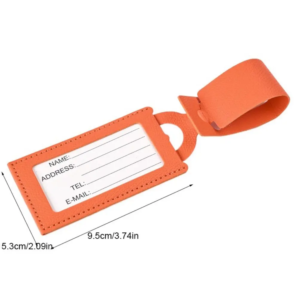 Information Card Luggage Tag PU Leather Address Label Airplane Suitcase Tag Bag Pendant Backpack Tag Baggage Name Tag