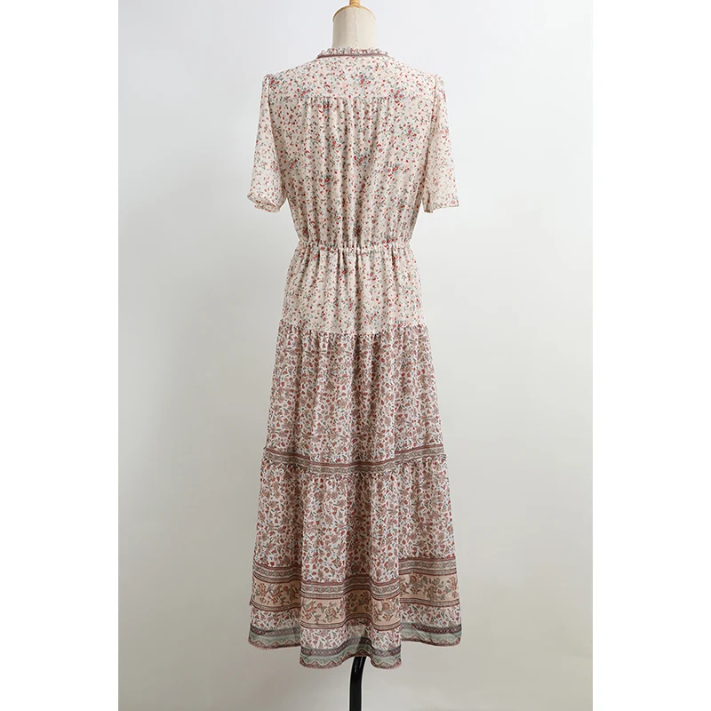 Ele Stampa floreale ort Sve Dr Papillon snellente estivo da donna Island Home Dr Fre Sle Gonna a trapezio Dr