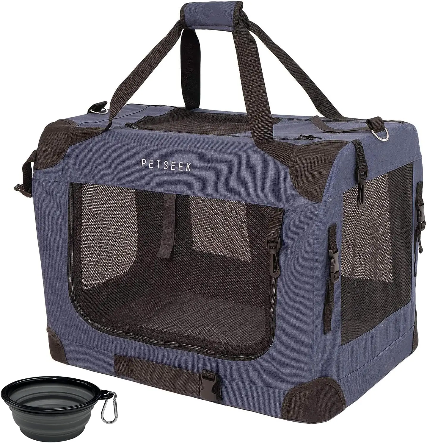 

Extra Large Cat Carrier Soft Sided, Portable Small Dog Carrier for 2 Cats, 24"x16.5"x16" Car Travel Folding Comfortable Desig