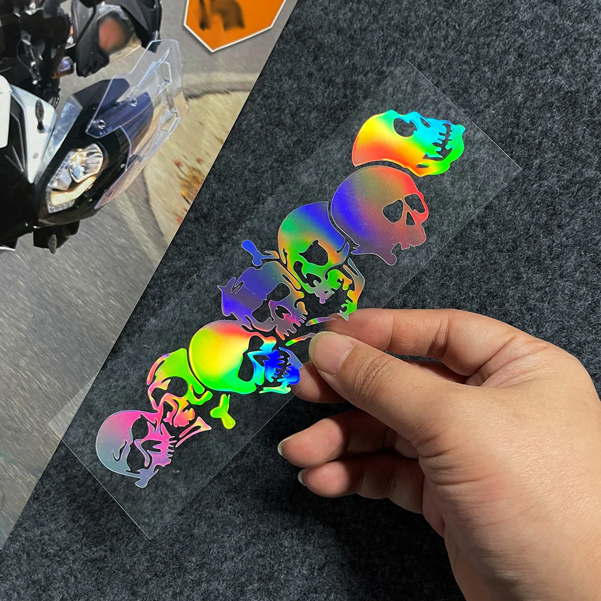 1Pc Skull Totem Vinyl Sticker Waterproof Decal for Motorcycle Car Bike Rearview Mirror Body Scratch Cover