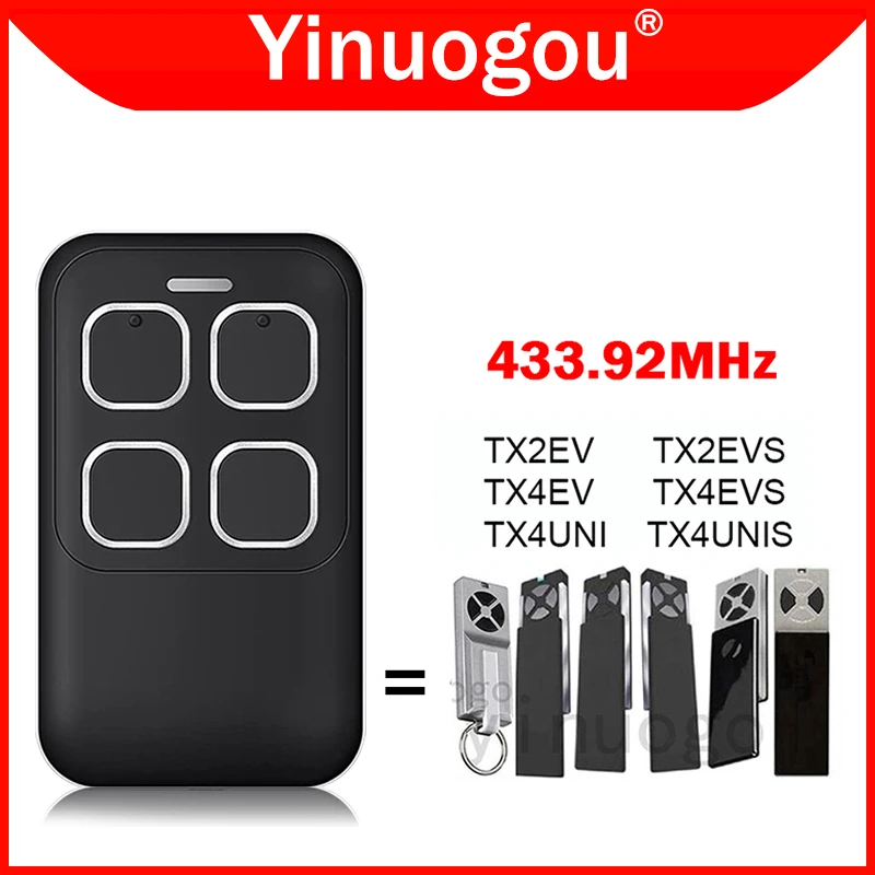 

TX2EV TX2EVS TX4EV TX4EVS TX4UNI TX4UNIS Remote Control Garage Door Opener 433MHz Rolling Code Garage Remote Control Duplicator