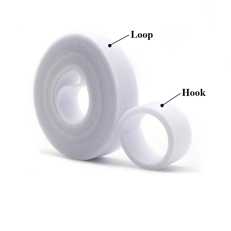 5m/roll White Cable Ties Reusable Loop Bundle Self Adhesive Nylon Strap Organizer Clip Wire Holder Management Fastening Tape DIY