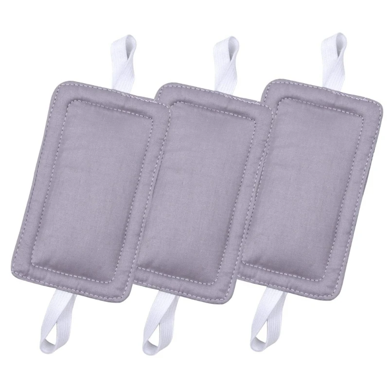 Set of 3 Cotton Linen Door Silencers Door Cushions Pad set Door Soft Close Cushions Quick Fixing for Child Safety