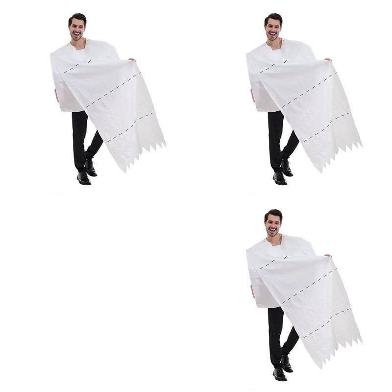 Hot kf-3X Giant Toilet Paper Roll Adult Costume Hilarious Costume For Men & Women Big Roll Of Toilet Tissue Costume One Size