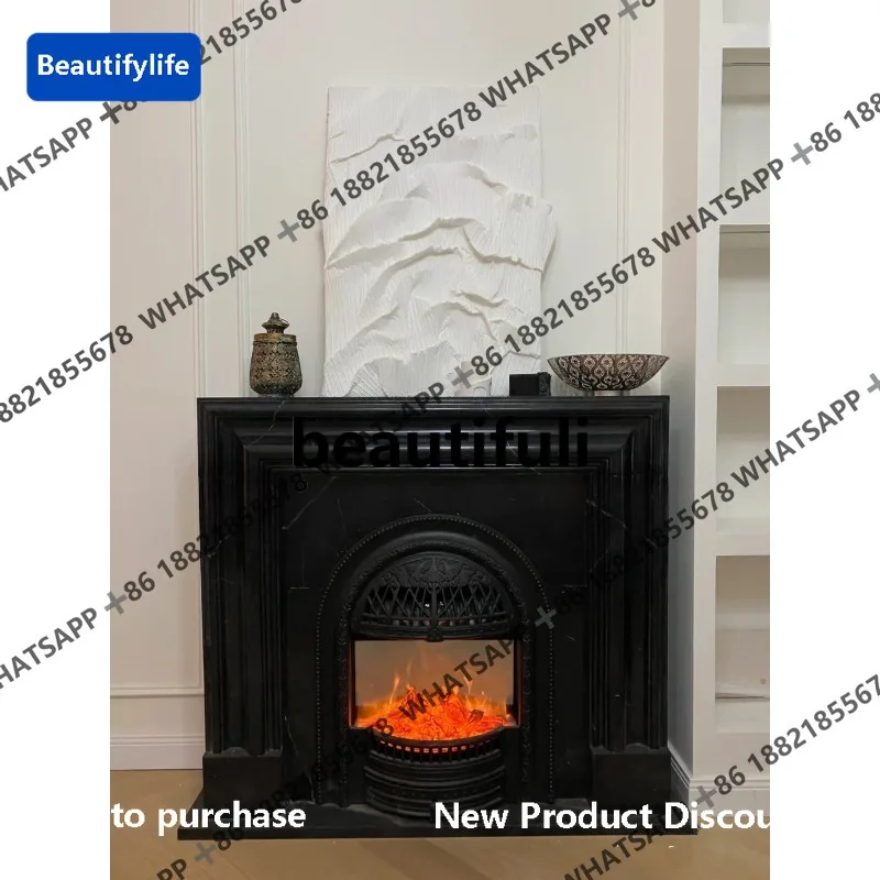 

D183 Камин из натурального камня, французская европейская гостиная, черный мрамор, декоративный шкаф на заказ