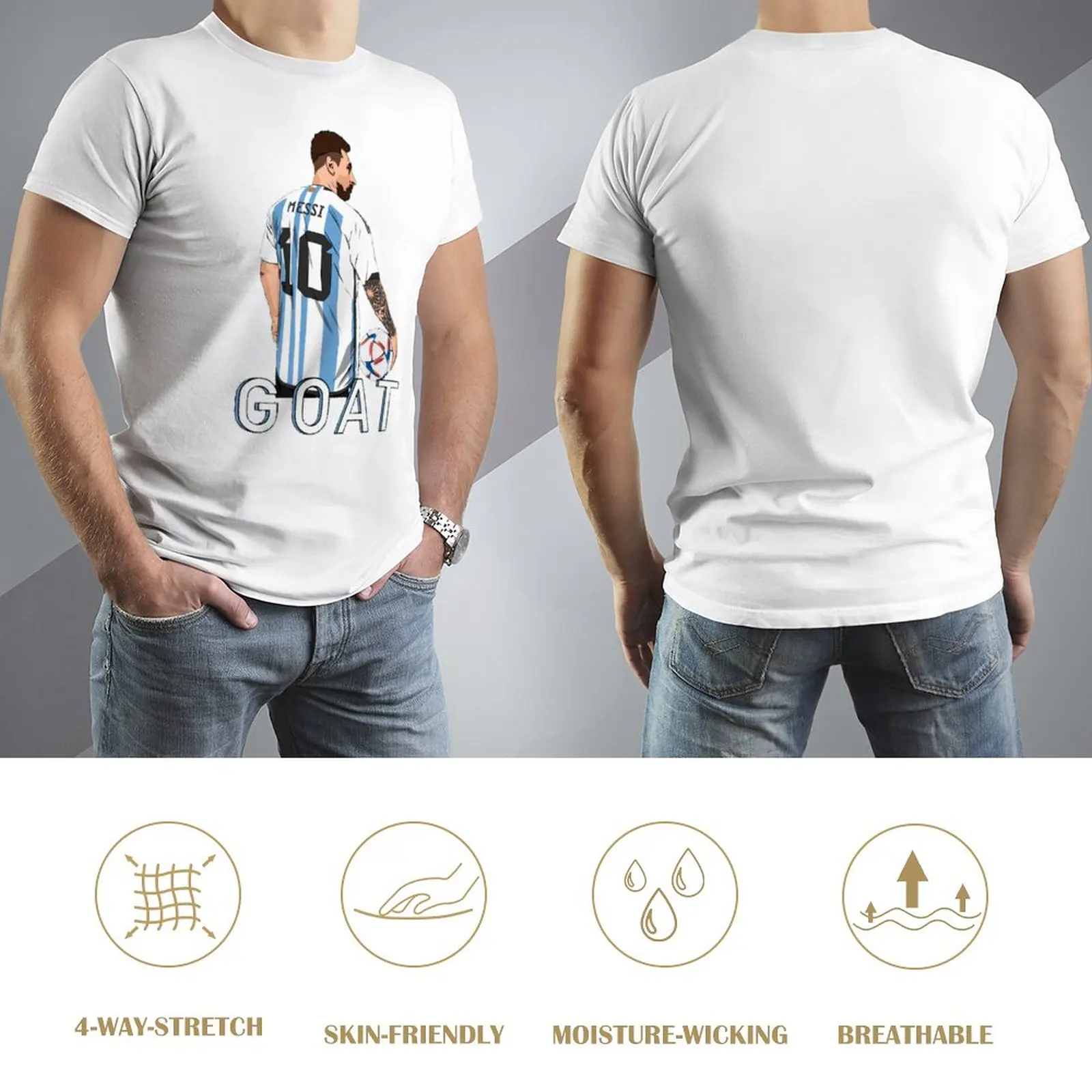 CELEBRATION Lionel And Andrés And Messi And Argentina No.10 GOAT Caricature 50  Top Tee High Quality Casual Graphic Movement Tra