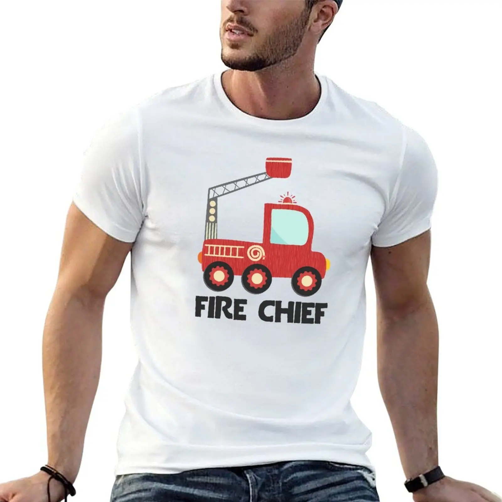 Firetruck Kids Firefighter Fire Chief Vehicle Pattern T-Shirt summer top shirts graphic mens t shirts