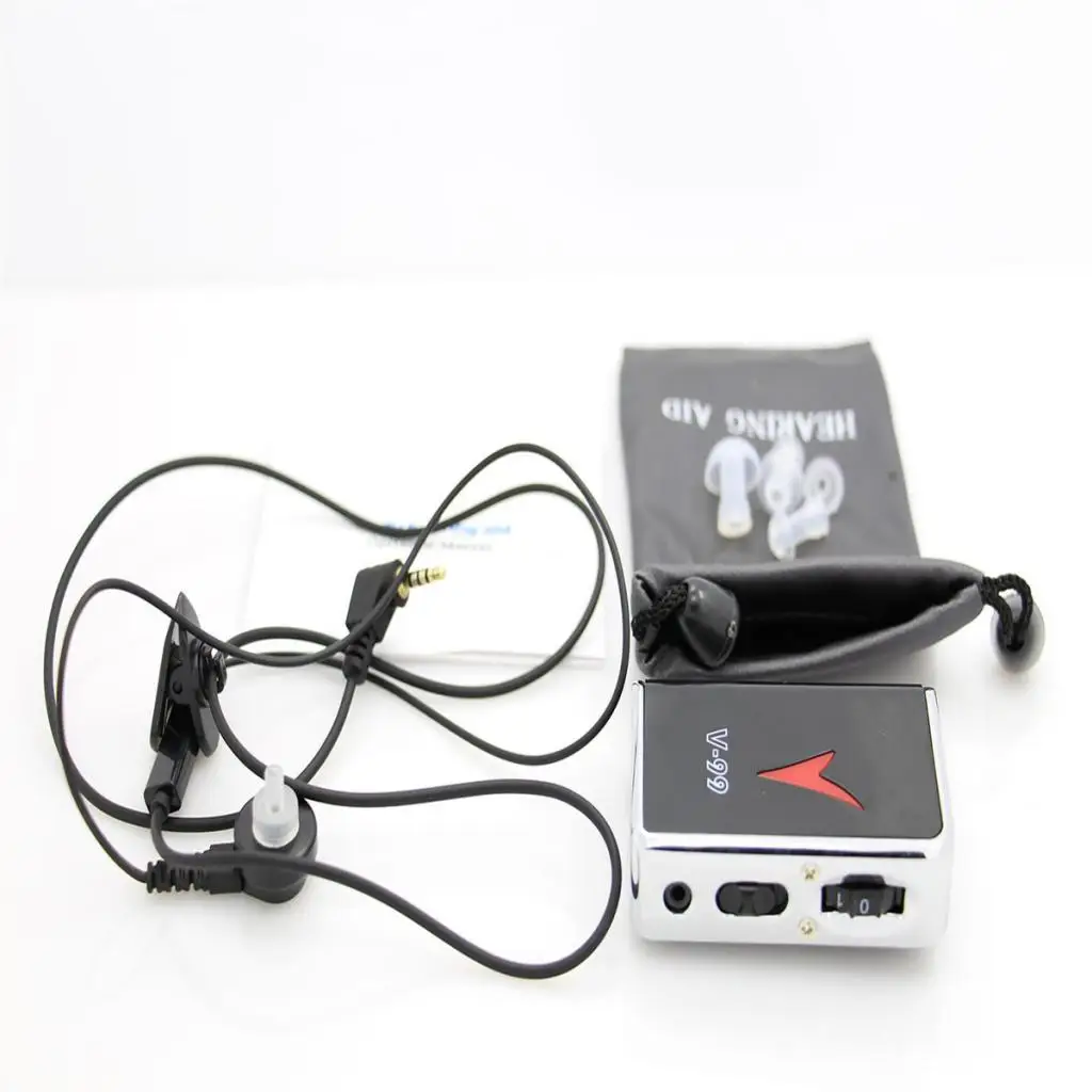 السمع مكبر صوت V-99 جيب السمع Audifonos عالية الطاقة تقسيم قابل للتعديل لهجة الرقمية المعونة الأذن سماعة دائمة