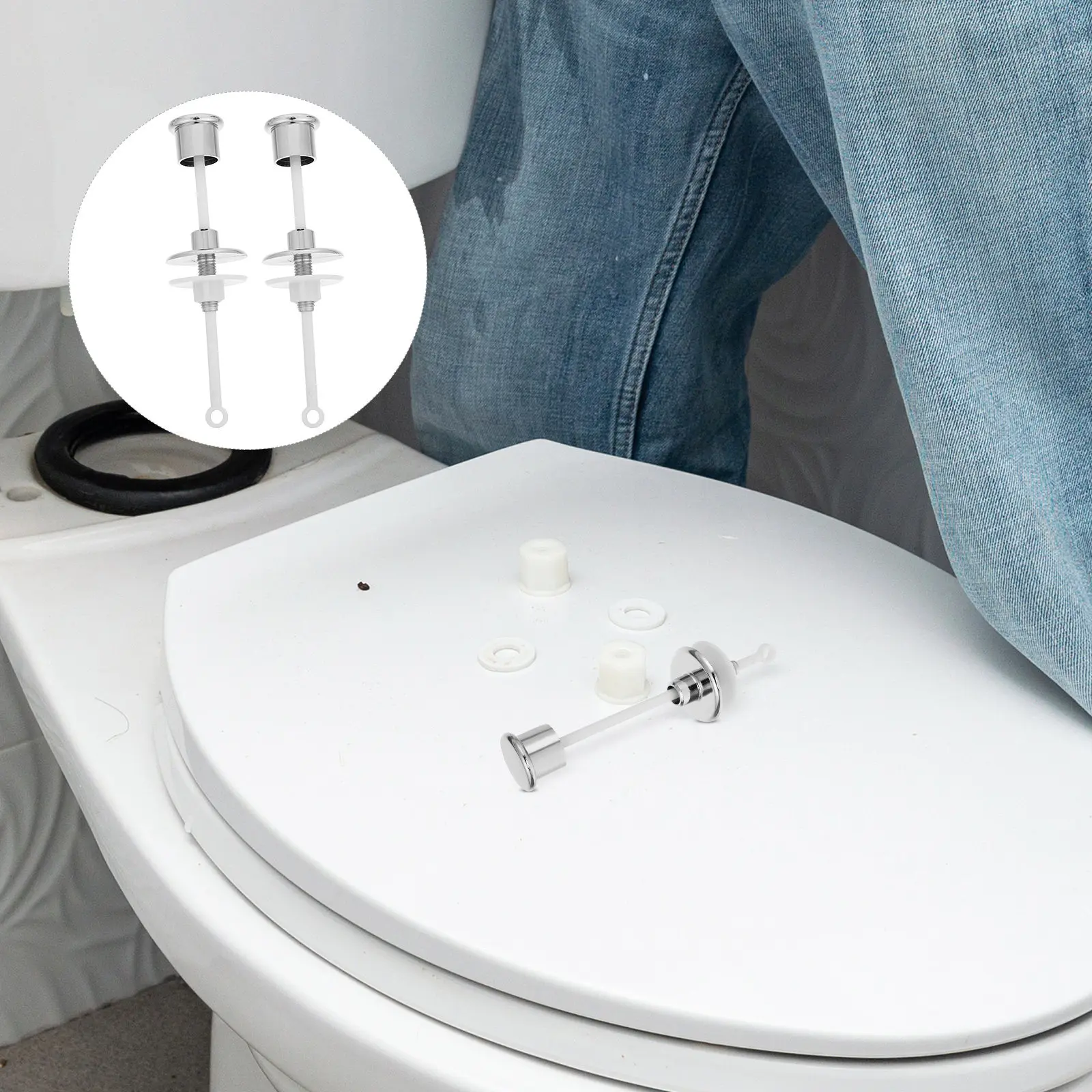 

2 шт. Классический дизайн, металлическая кнопка-рычаг для смыва унитаза, замена для старых унитазов, простая установка, экономия воды