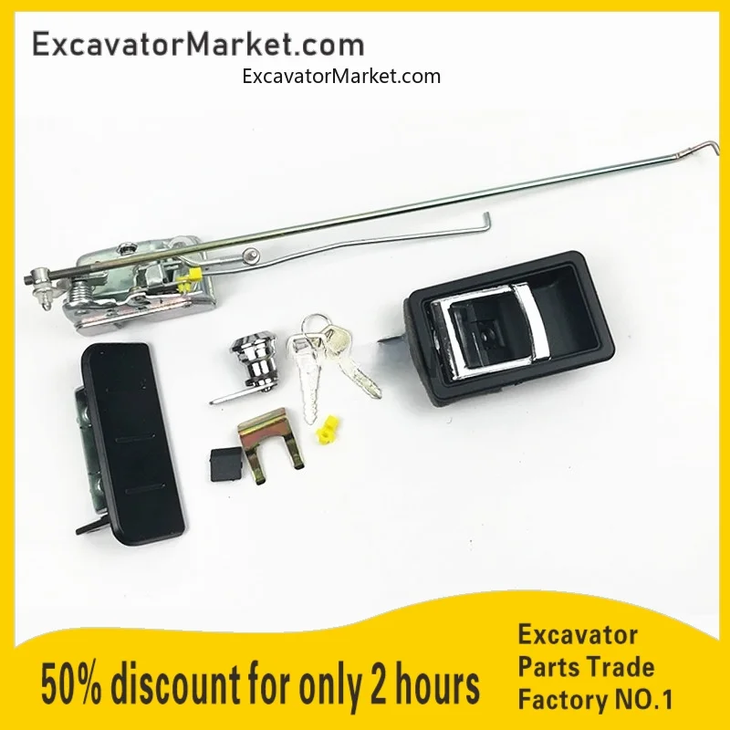 

For Komatsu Pc60-7 200-6 120 300-6 Excavator Cab Door Lock Assembly Inner And Outer Excavator Accessories Excavator Accessories