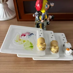 Cute Cat Ceramic Palette Square Watercolor Palette Easy To Clean Paint Tray Art Student Gouache Painting Art Supplies